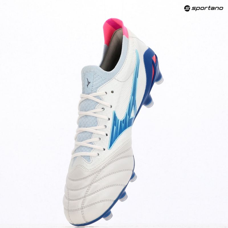 Pánske kopačky Mizuno Morelia Neo IV Β Elite MD white/tanager turquoise/pink tetra 9