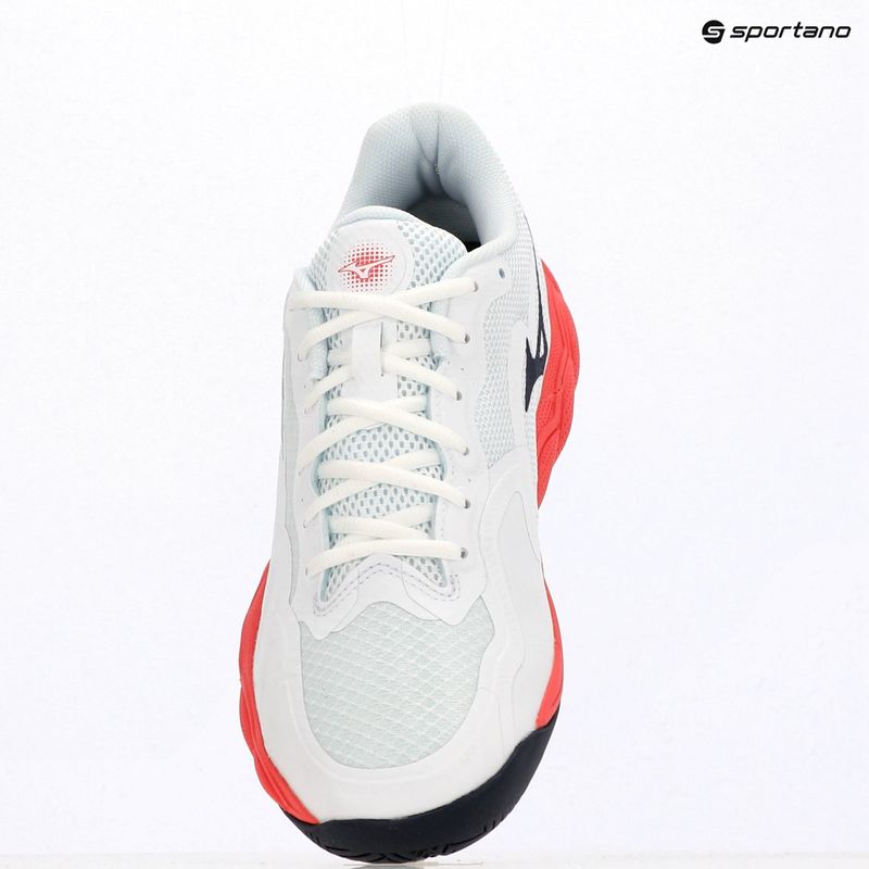 Pánske tenisové topánky Mizuno Wave Enforce Court AC white/baritone blue/calypso coral 11