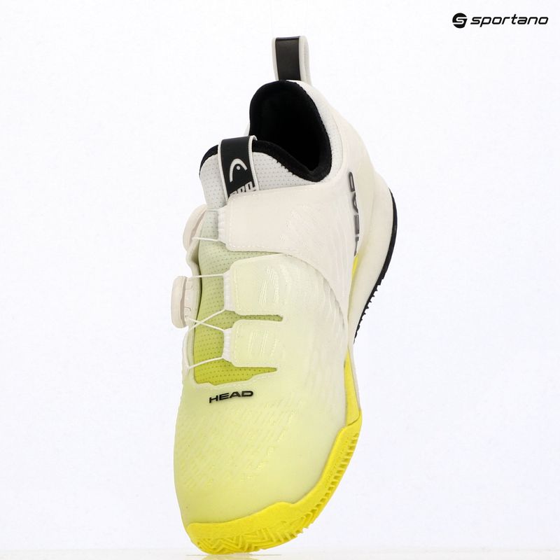 Pánske tenisové topánky HEAD Endure Pro BOA Clay white/yellow 12