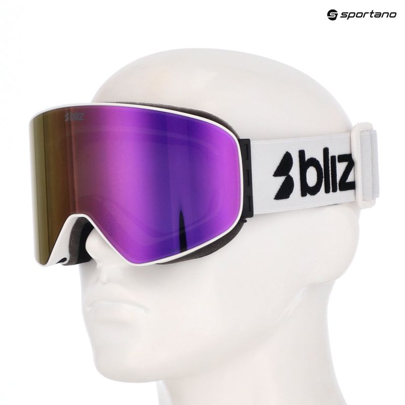 Lyžiarske okuliare Bliz Flow matte white/smoke/pink 7