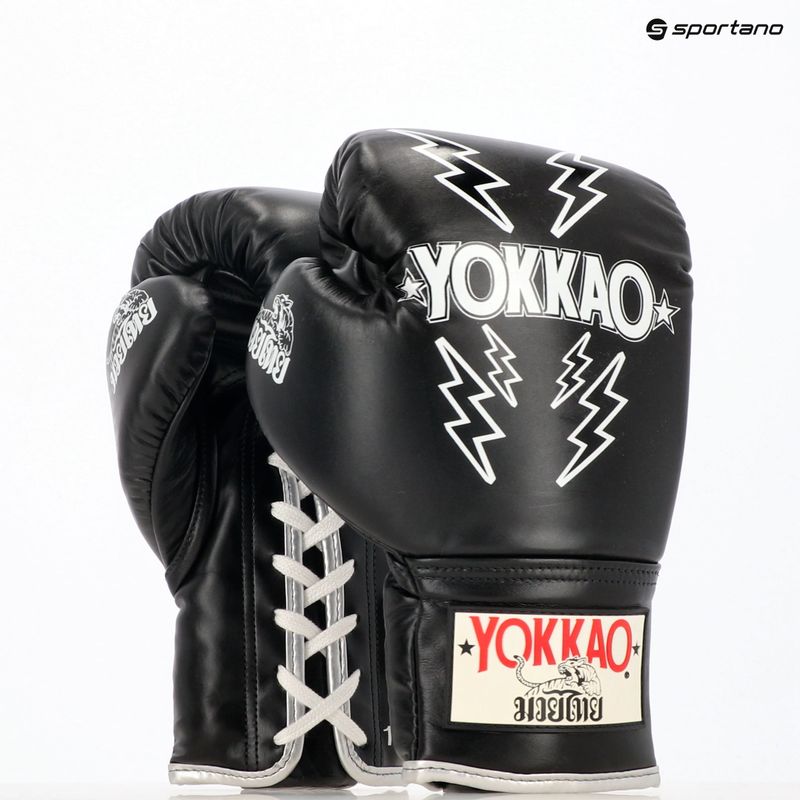 Pánske boxerské rukavice YOKKAO Stadium Lace Up black 5