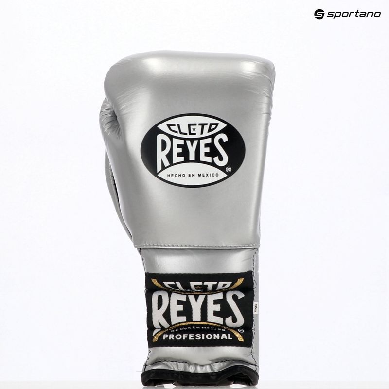 Boxerské rukavice Cleto Reyes Lace Up Sparring silver 3
