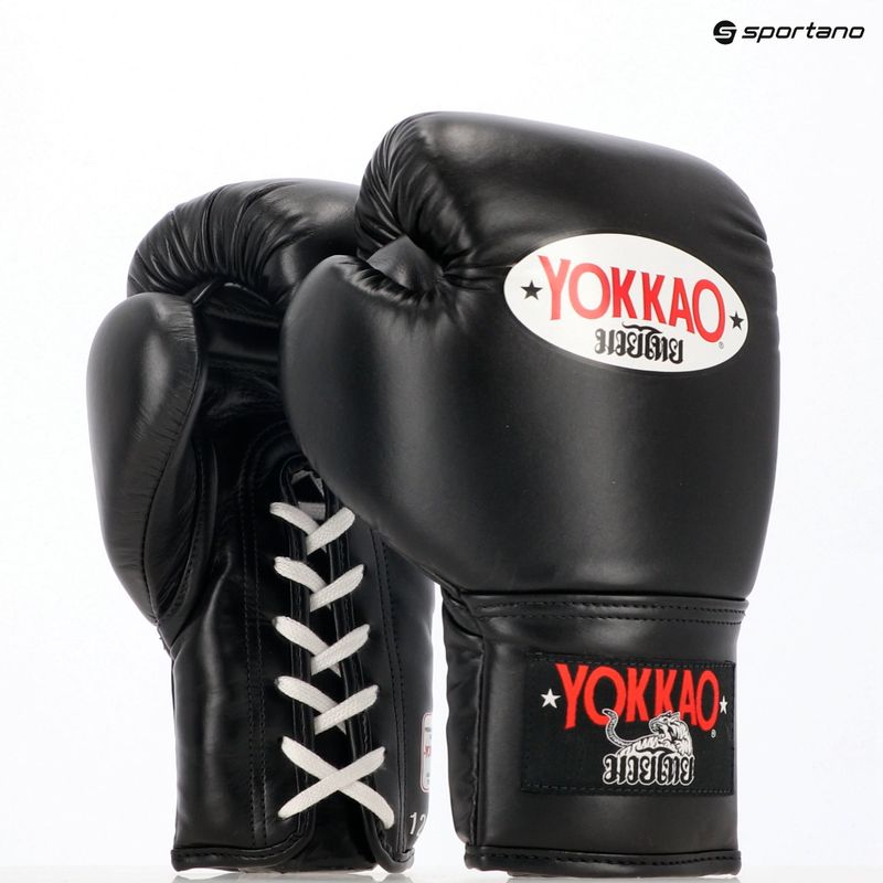 Pánske boxerské rukavice YOKKAO Matrix Lace Up black 5