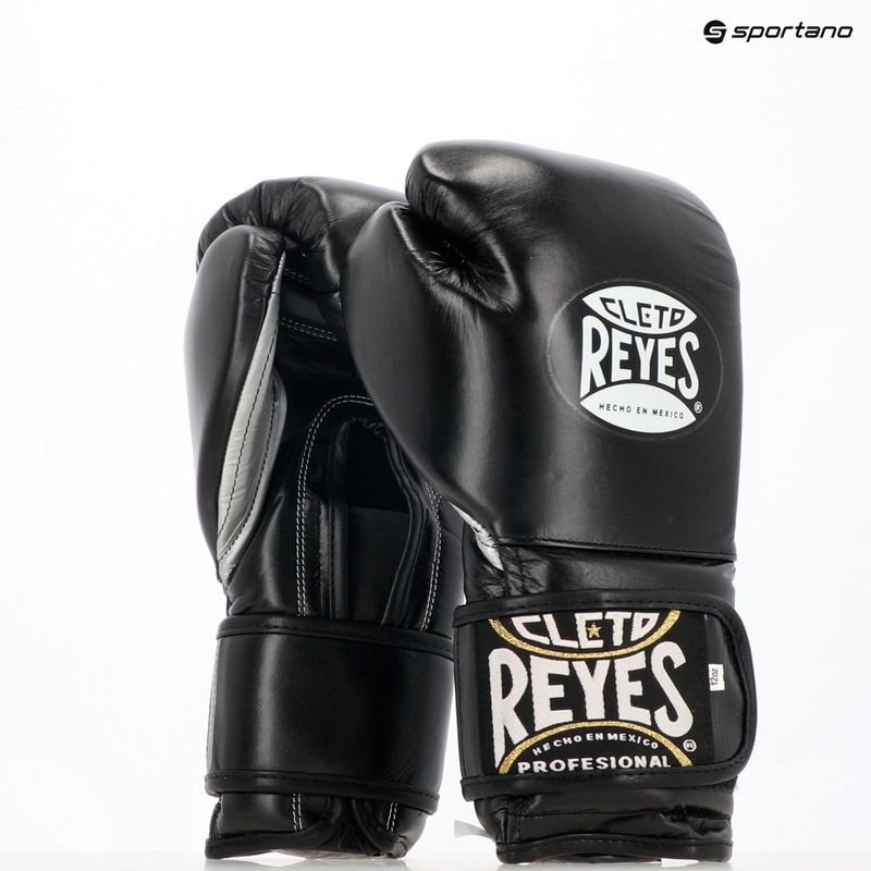 Boxerské rukavice Cleto Reyes Velcro Sparring black/silver 3