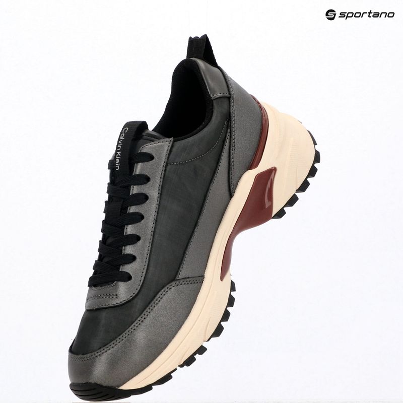 Dámske topánky Calvin Klein HW0HW02999 Hike Runner Organza Met Leather gun metal/bordeaux 9