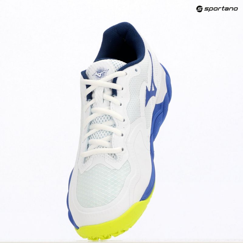 Pánske tenisové topánky  Mizuno Wave Enforce Court CC white/dazzling blue/lightning 9