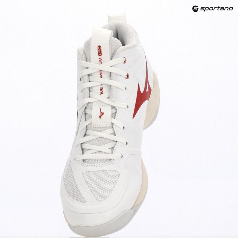 Dámske volejbalové topánky Mizuno Wave Momentum Pro Mid white/rose elegance/lava falls 4