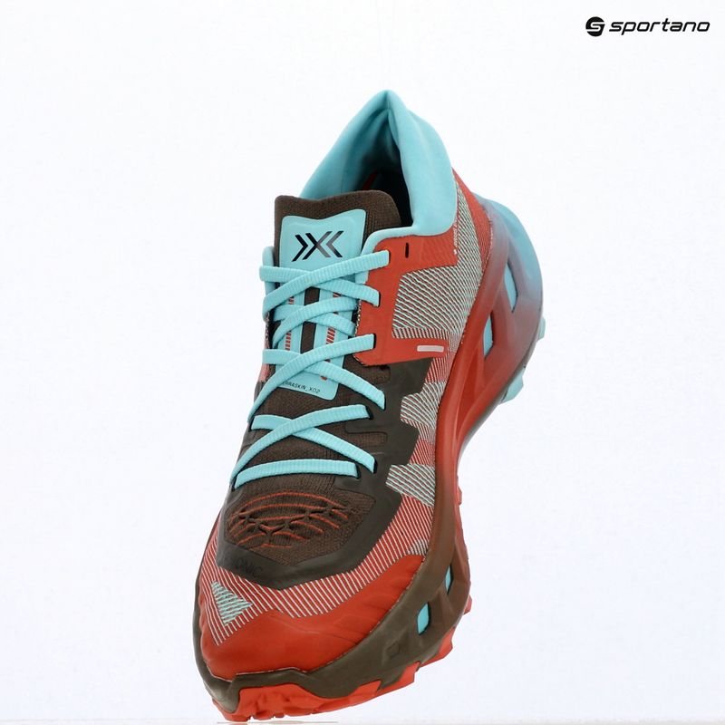 Bežecké topánky + ponožky X-Bionic Terraskin X02 burnt red/aqua/dark khaki 3