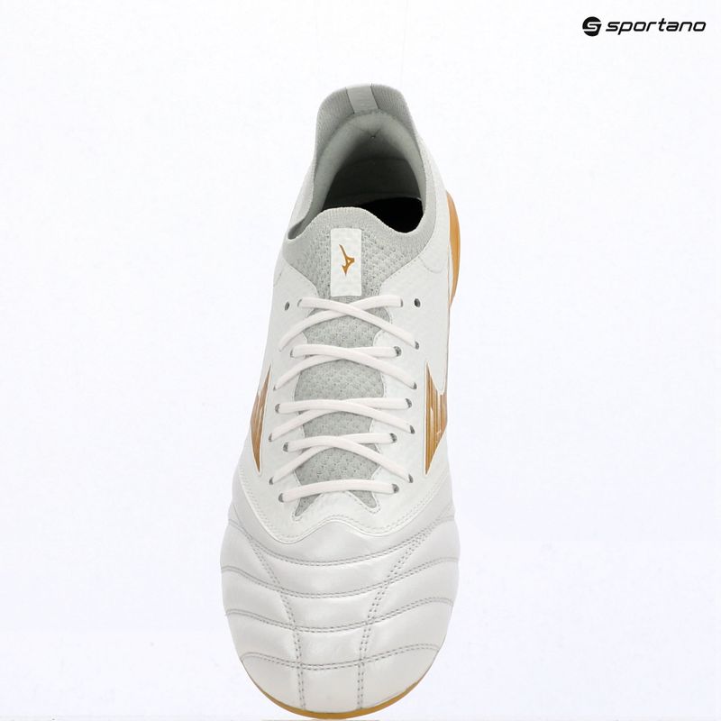 Futbalové kopačky Mizuno Morelia Neo IV Beta Elite AG white/mp gold/cool gray 3c 12
