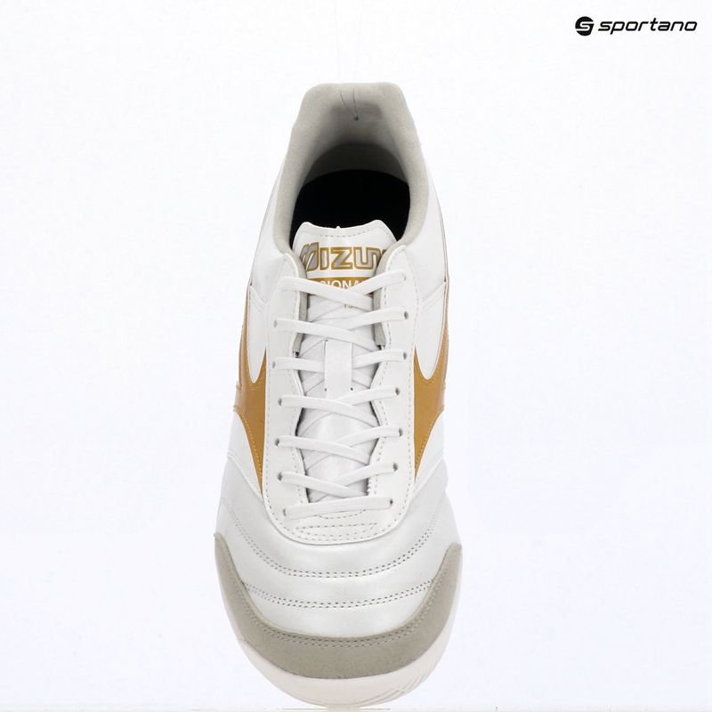 Futbalové kopačky Mizuno Morelia Sala Elite IN white/football gold/galaxy silver 12
