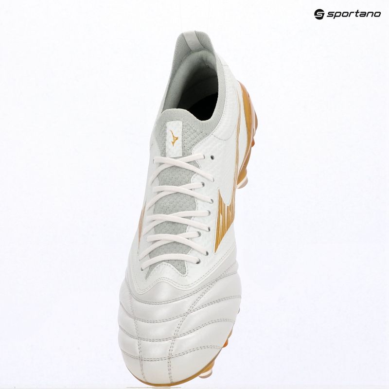 Futbalové kopačky Mizuno Morelia Neo IV Beta Elite Mix white/mp gold/cool gray 3c 12