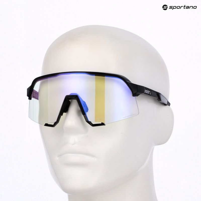 Slnečné okuliare 100% S3 LE gloss black/purple flash mirror photochromic 8