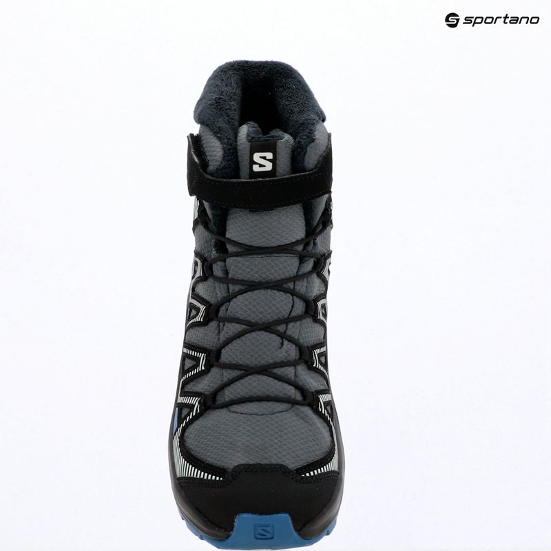 Detské turistické topánky Salomon XA Pro V8 Winter Waterproof turbulence / black / dark blue 15