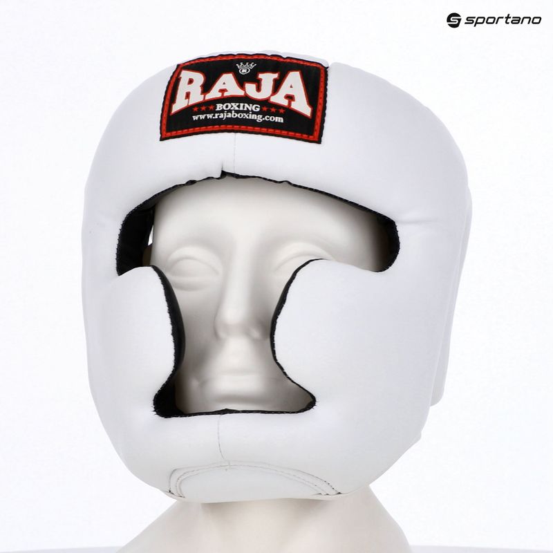 Boxerská prilba RAJA BOXING Semi Leather white 4