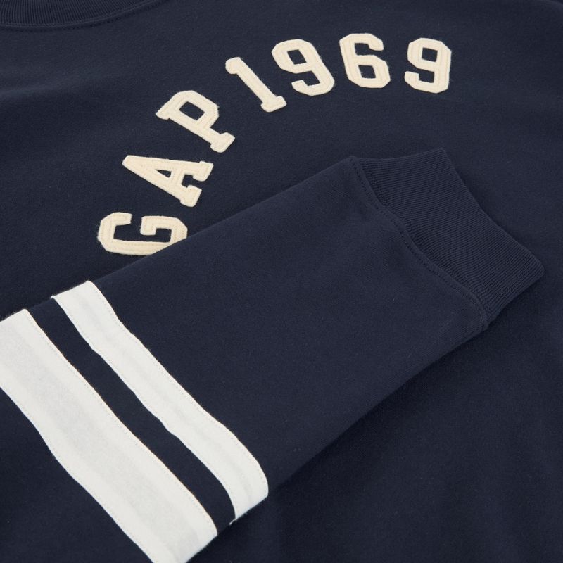 Pánska mikina GAP Logo Piping Crewneck blue navy 3