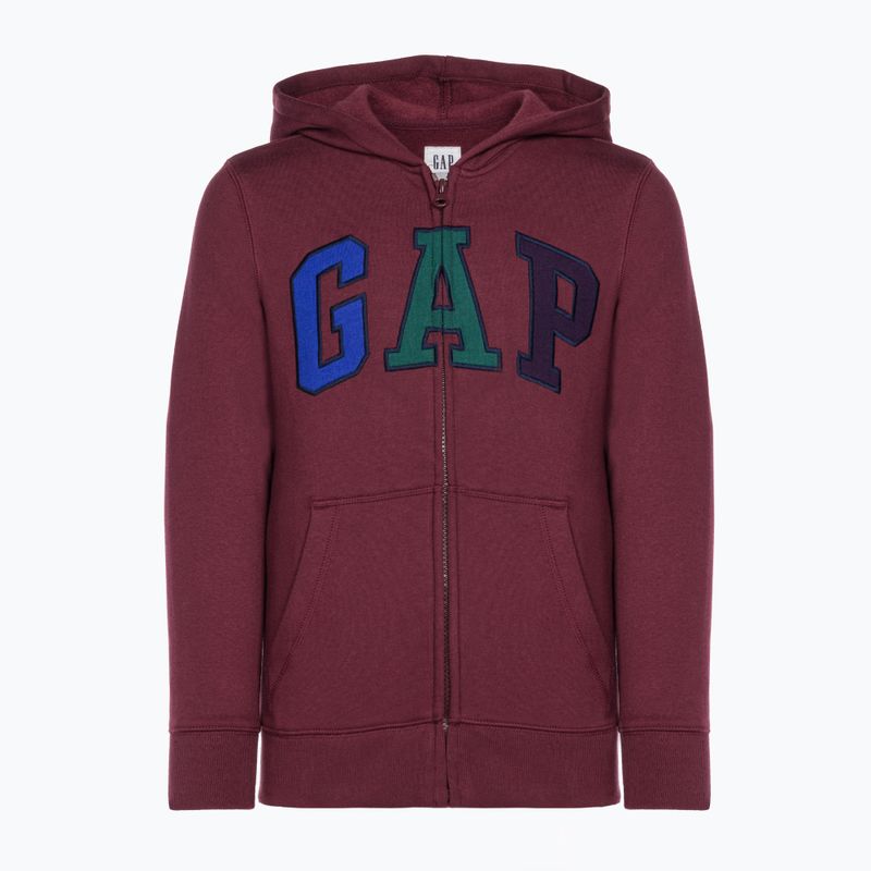 Detská mikina GAP V-Fall Fash Logo FZ deep garnet red