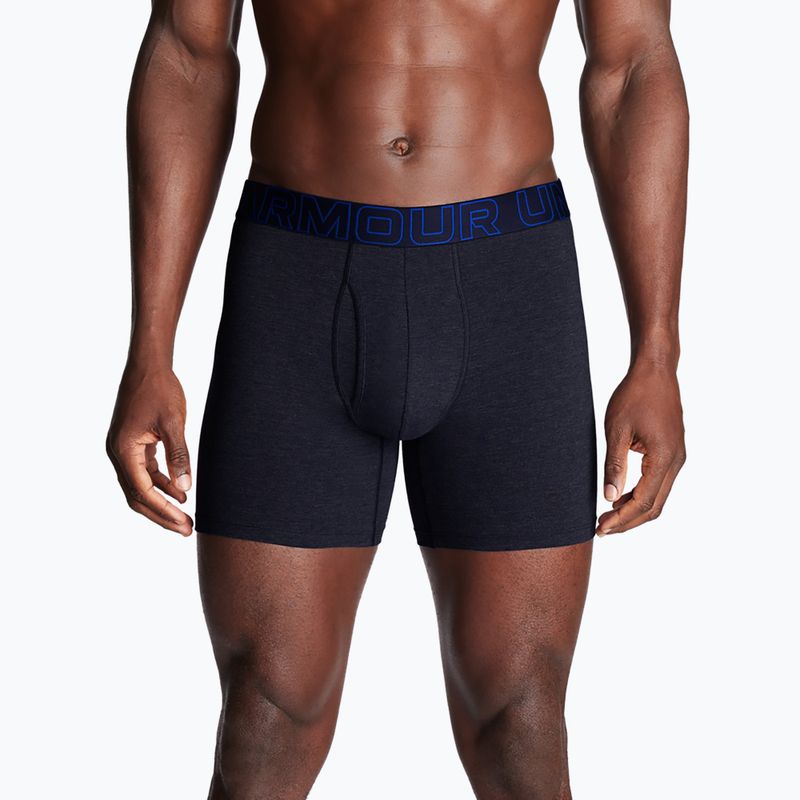 Pánske boxerky Under Armour Perf Cotton 6" 3 pary midnight/navy 2