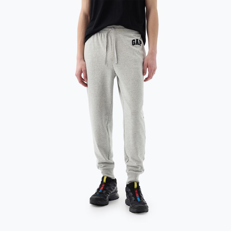 Pánske nohavice GAP Heritage French Terry Loggo Jogger light heather grey