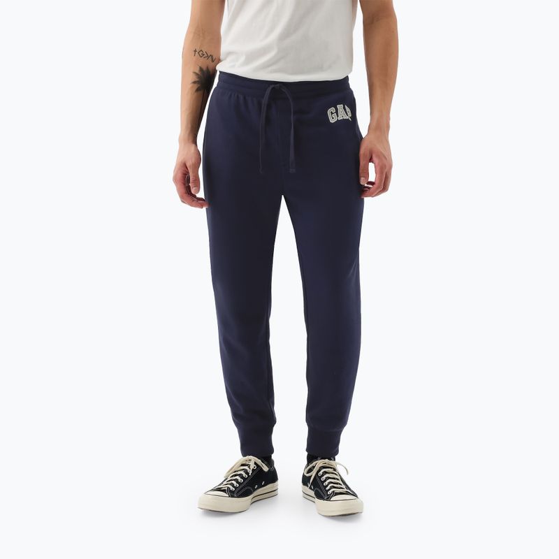 Pánske nohavice GAP Heritage French Terry Loggo Jogger blue navy