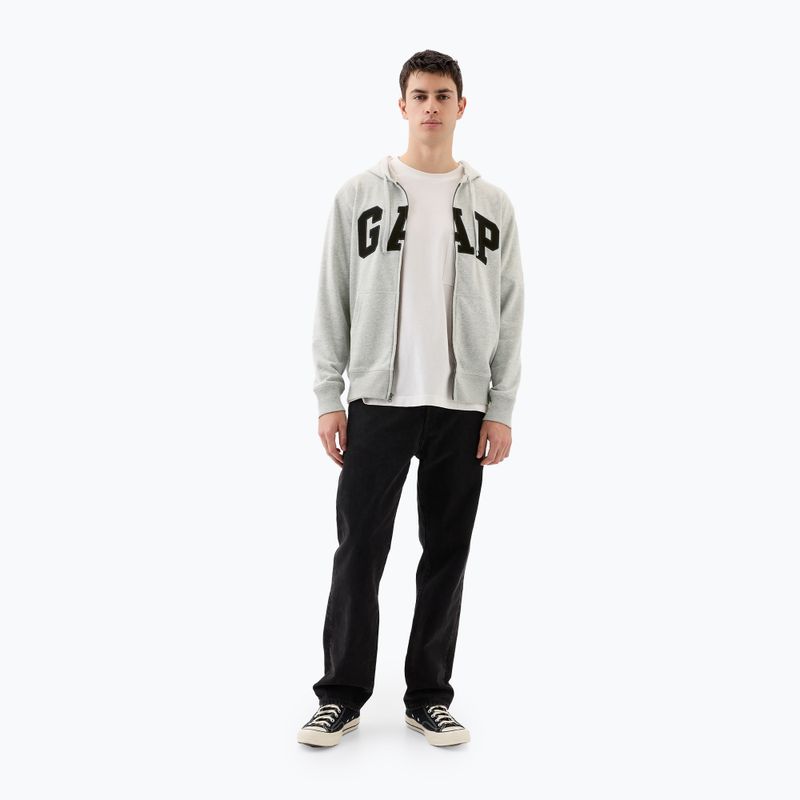 Pánska mikina GAP Heritage French Terry Fullzip Logo light heather grey 2