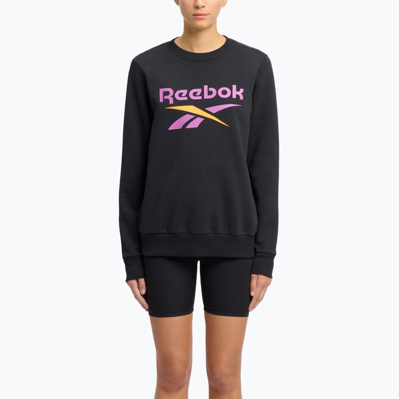 Dámska mikina Identity Big Logo Fleece Crew black/purple rave/electric amber