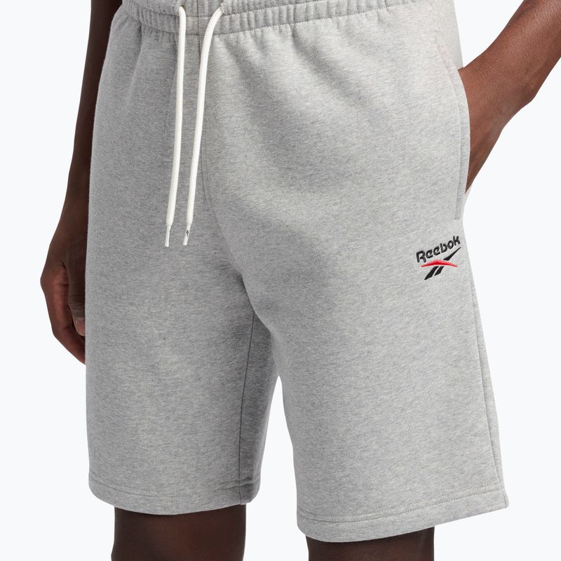 Pánske tréningové šortky Reebok Identity Small Logo Fleece medium grey heather/vector red 4