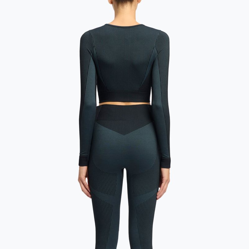 Dámske tréningové tričko s dlhým rukávom Reebok RBK Lab Seamless Crop black 3