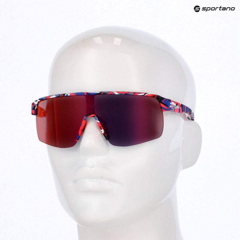 Slnečné okuliare Red Bull SPECT Dakota matt blue-burgundy pattern/smoke red-purple mirror 7