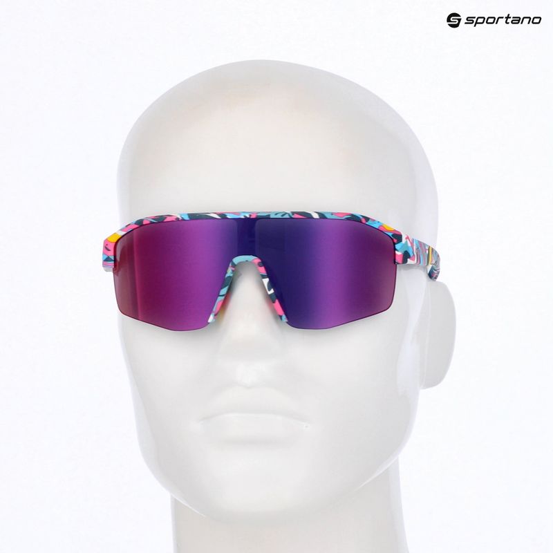 Slnečné okuliare Red Bull SPECT Dundee matt blue-pink pattern/smoke pink-yellow mirror 7