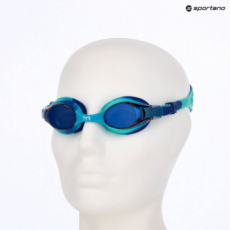Detské plavecké okuliare TYR Swimple Tie Dye Mirrored blue/mint 3
