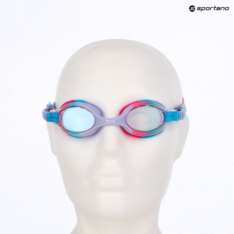 Detské plavecké okuliare TYR Swimple Tie Dye Mirrored pink/blue 3