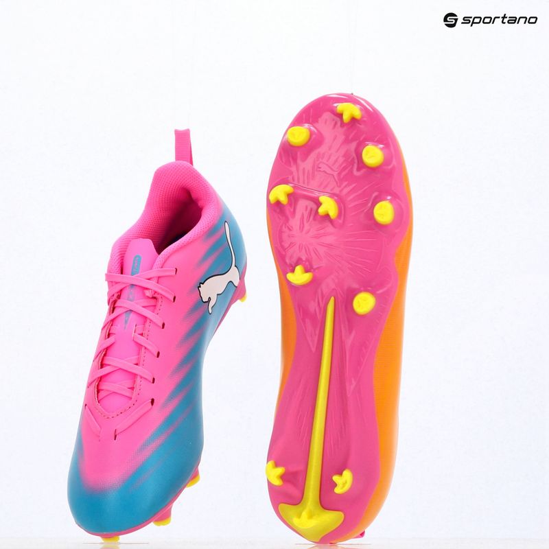 Detské kopačky PUMA Ultra 6 Play FG/AG Jr poison pink/puma wht/sun stream/bright aqua/puma blk 16
