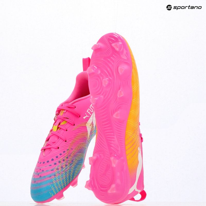Detské kopačky PUMA Future 9 Play FG/AG Jr poison pink/puma wht/sun stream/bright aqua/puma blk 14