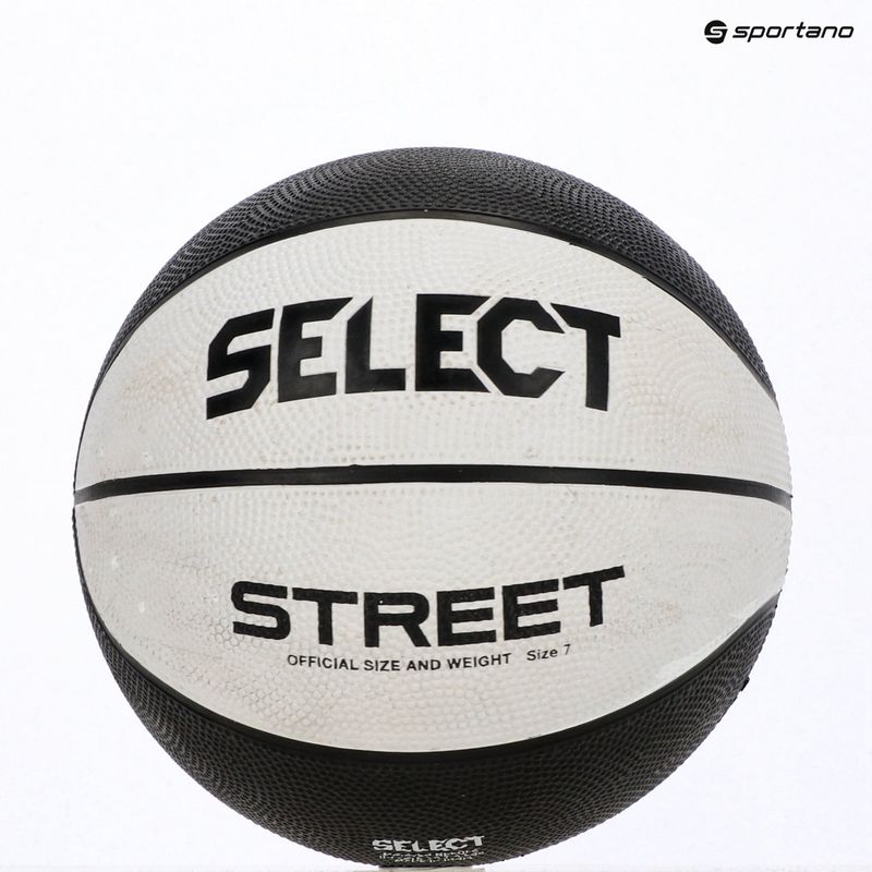 Detská basketbalová lopta SELECT Basketball Street v23 white/black veľkosť 7 4