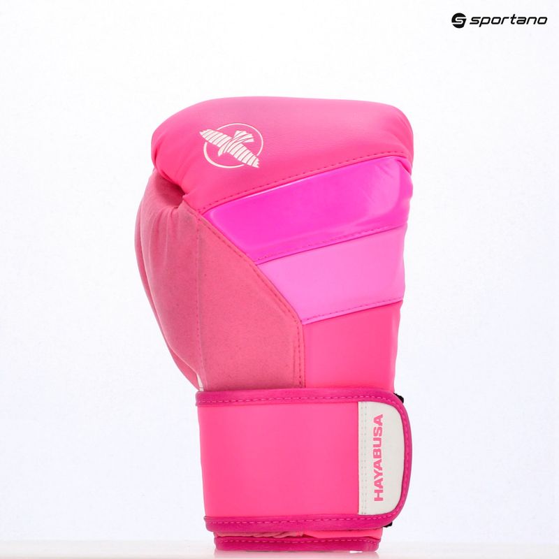 Hayabusa T3 Neon neónovo ružové boxerské rukavice 8