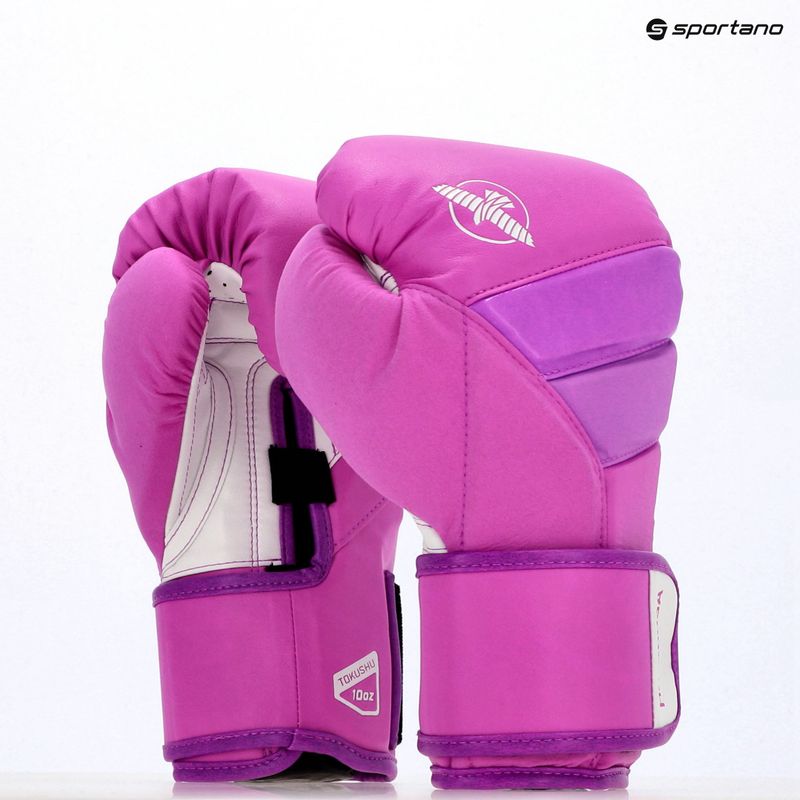 Hayabusa T3 Neon neónovo fialové boxerské rukavice 8
