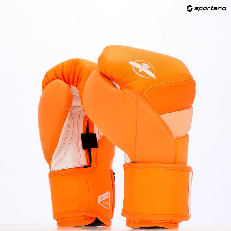 Hayabusa T3 Neon neónovo oranžové boxerské rukavice 8