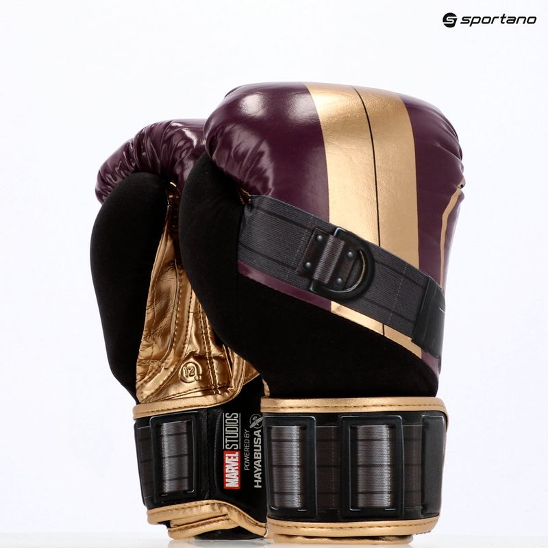 Hayabusa Marvel's Batroc fialové/zlaté boxerské rukavice 26