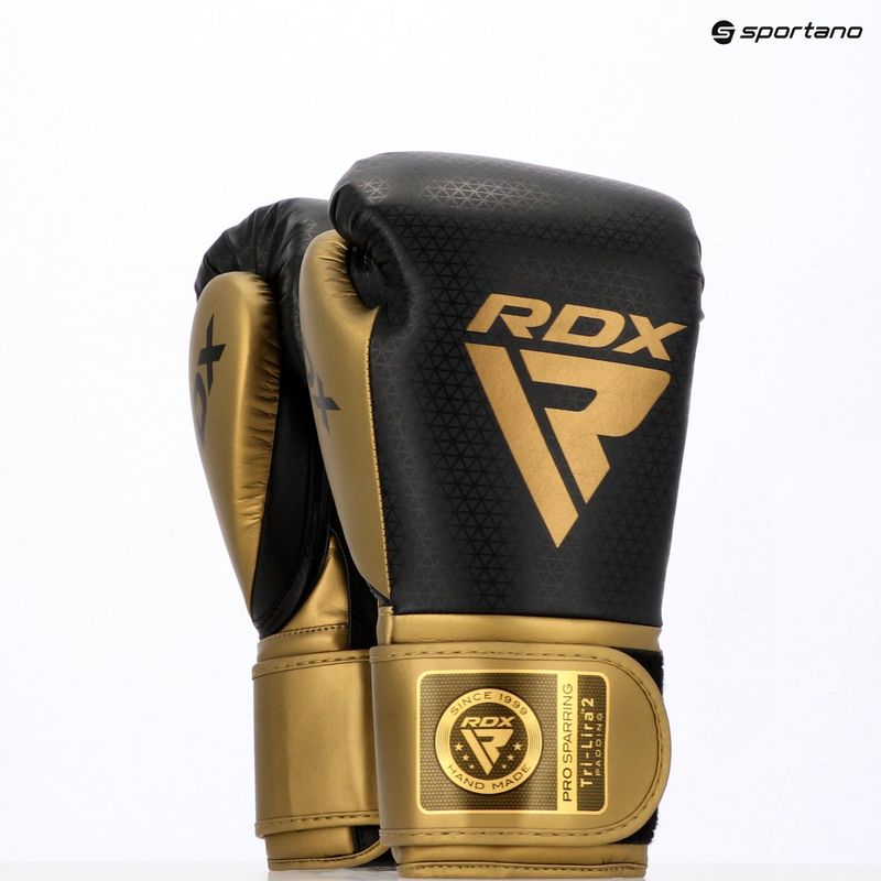 Boxerské rukavice RDX L2 Mark Pro Sparring Boxing Hook & Loop golden 12
