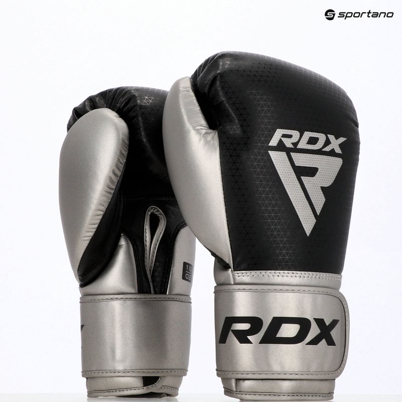 Boxerské rukavice RDX L2 Mark Pro Sparring Boxing Hook & Loop silver 11