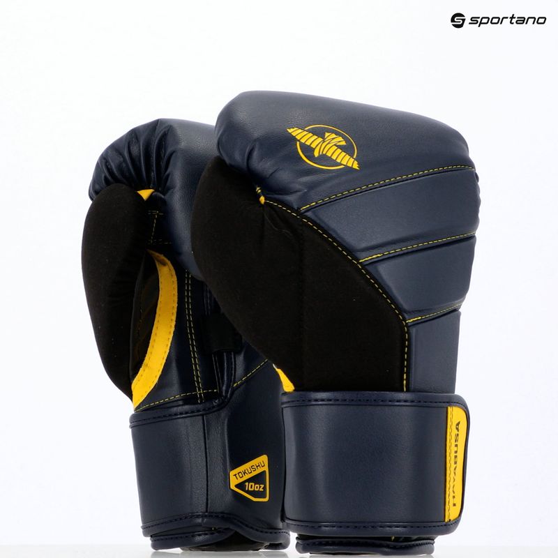 Hayabusa T3 námornícke/žlté boxerské rukavice 8