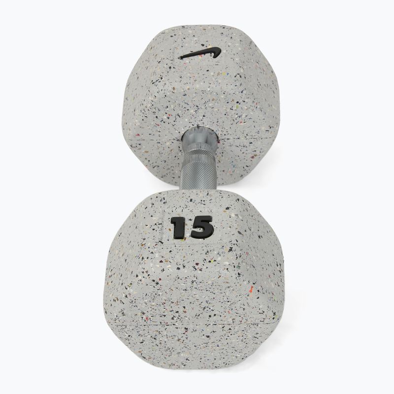 Pogumovaná činka Nike Strength Grind Hex Dumbbell 15 kg wolf grey 2