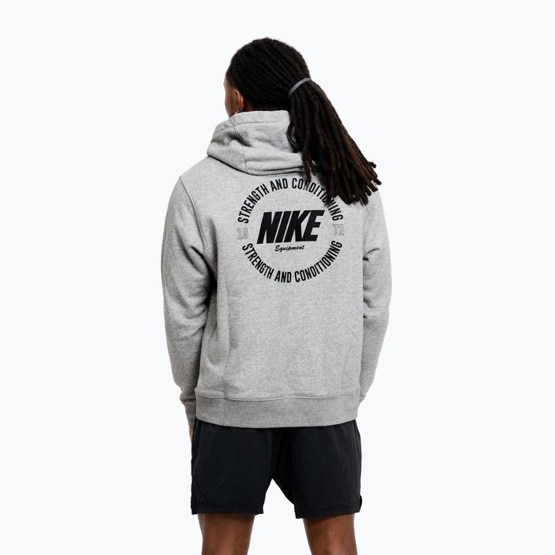 Pánska mikina Nike Strength S&C Hoodie heather grey/black 3
