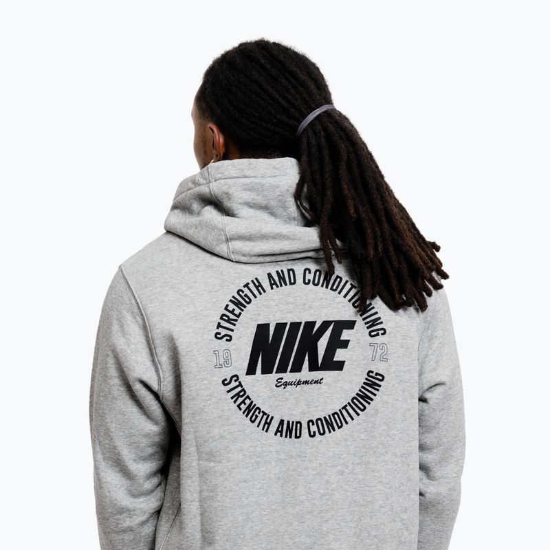 Pánska mikina Nike Strength S&C Hoodie heather grey/black 5