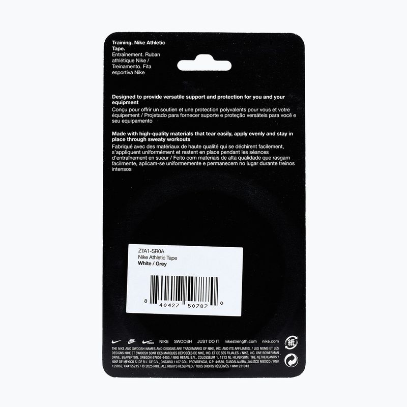 Kohezívny elastický obväz Nike Strenght Athletic Tape white/grey 8