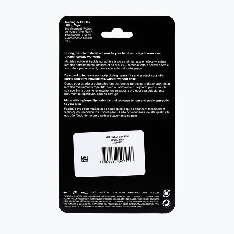 Kohezívny elastický obväz Nike Strenght Flex Lifting Tape white/black 6