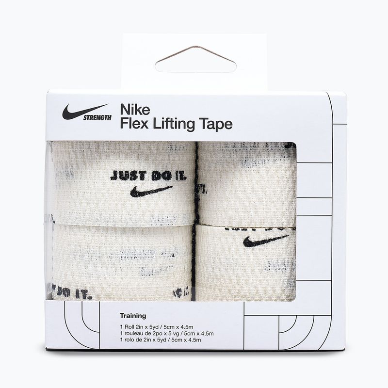 Elastický kohezívny obväz Nike Strenght Flex Lifting Tape 4 ks. biela/čierna