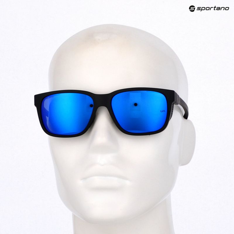 Pánske slnečné okuliare Under Armour Glacial matte black/grey blue mirror silver polarized o 10