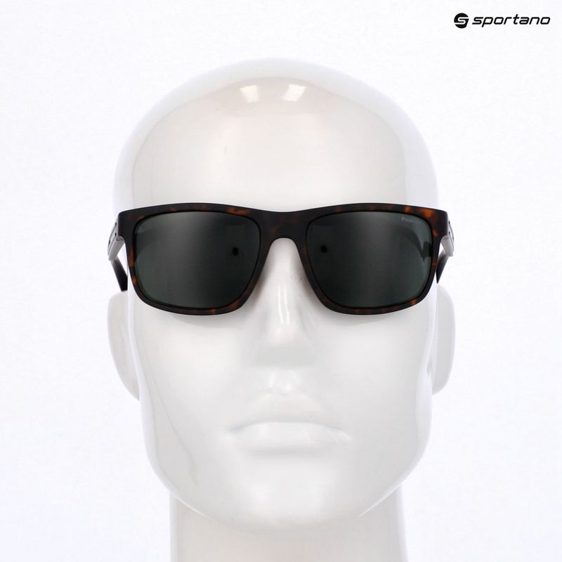 Pánske slnečné okuliare Polaroid PLD 2157/S matte brown havana/green polarized 9