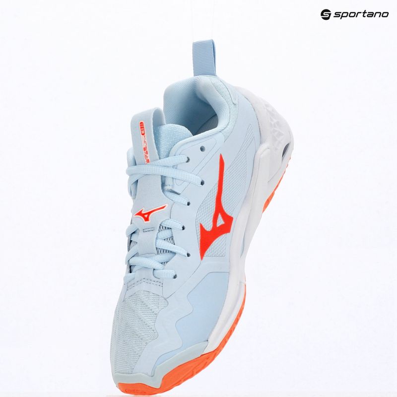 Dámske hádzanárske topánky Mizuno Wave Stealth Neo 2.1 blue finch/lava orange/white 9